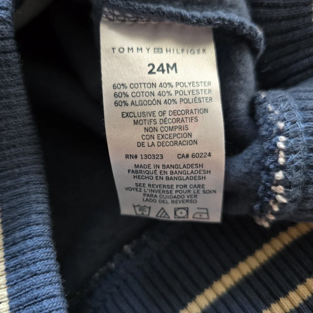 Tommy Hilfiger Boy's Blue Embroidered Logo Fleece Hoodie And Joggers Set 24M